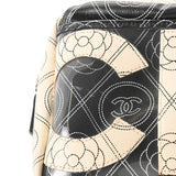 CHANEL シャネル ロゴ カメリア 黒/白 レディース レザー ショルダーバッグ Aランク 中古 銀蔵
