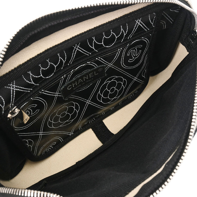 CHANEL シャネル ロゴ カメリア 黒/白 レディース レザー ショルダーバッグ Aランク 中古 銀蔵