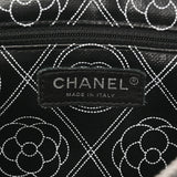 CHANEL シャネル ロゴ カメリア 黒/白 レディース レザー ショルダーバッグ Aランク 中古 銀蔵