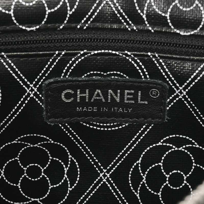 CHANEL シャネル ロゴ カメリア 黒/白 レディース レザー ショルダーバッグ Aランク 中古 銀蔵