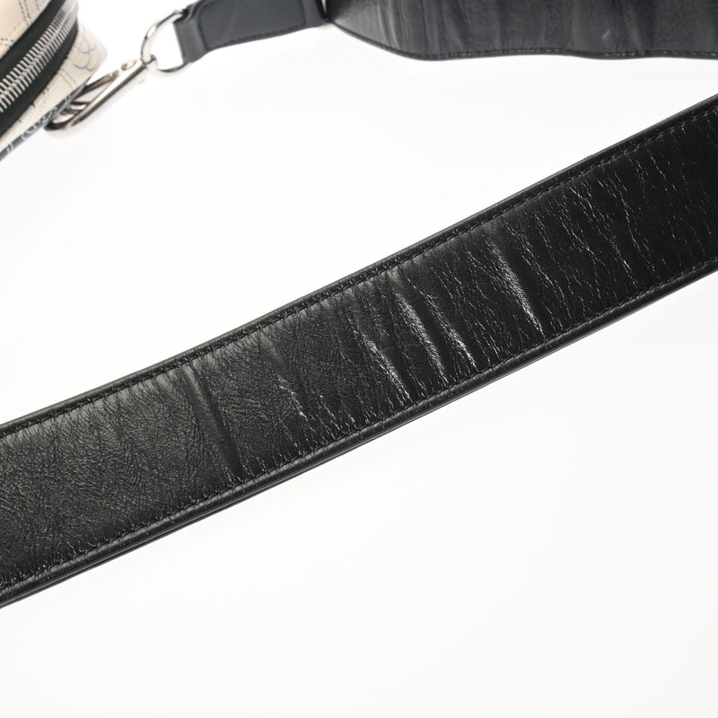 CHANEL シャネル ロゴ カメリア 黒/白 レディース レザー ショルダーバッグ Aランク 中古 銀蔵