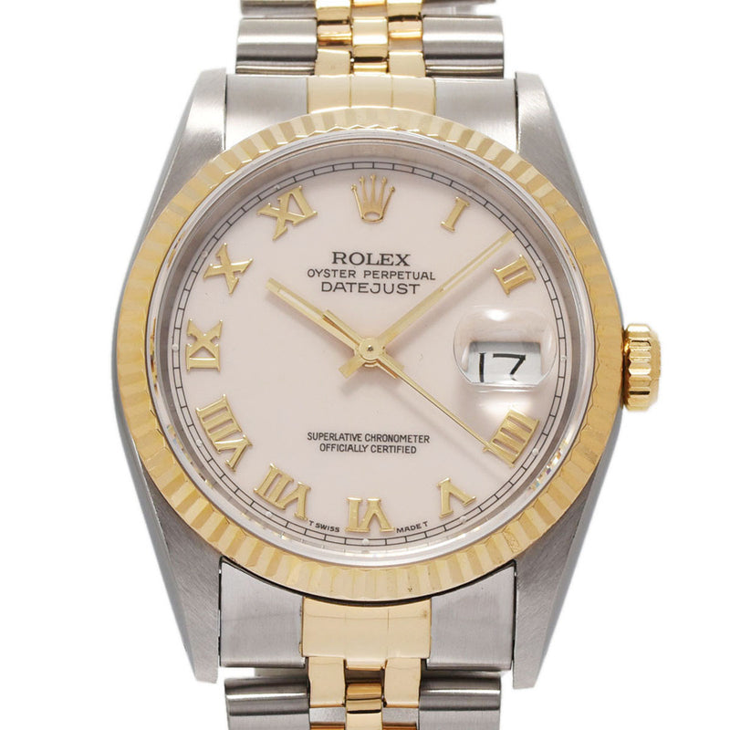 ROLEX ロレックス デイトジャスト 16233 メンズ YG/SS 腕時計 自動巻き アイボリー文字盤 Aランク 中古 銀蔵