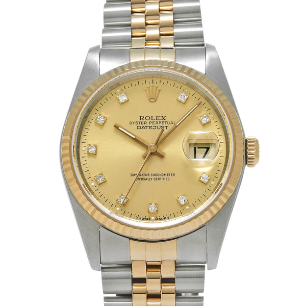 ROLEX ロレックス デイトジャスト 10Pダイヤ 16233G メンズ 腕時計 自動巻き Aランク 中古 銀蔵