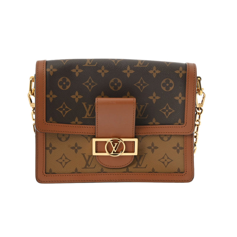 LOUIS VUITTON ルイヴィトン モノグラムリバース ドーフィーヌ MM 2WAY ブラウン M45958 レディース モノグラムキャンバス ショルダーバッグ Aランク 中古 銀蔵