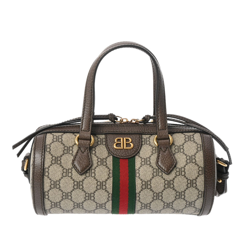 GUCCI グッチ バレンシアガコラボ 2WAY ベージュ/エボニー 680123 レディース PVC レザー ハンドバッグ 新同 中古 銀蔵