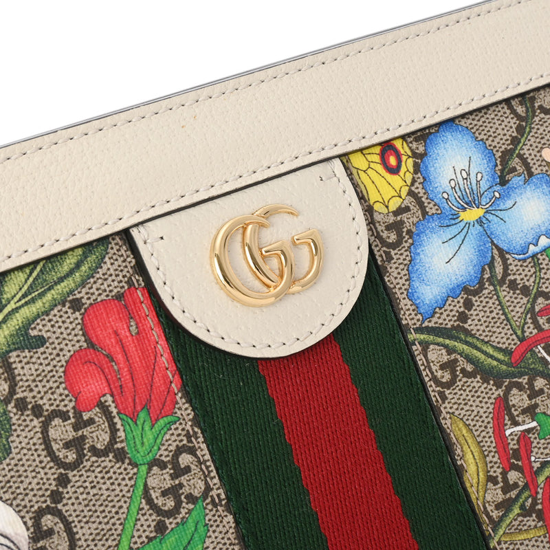 GUCCI グッチ オフィディア GGフローラ スモール 白 503877 レディース PVC レザー ショルダーバッグ Aランク 中古 銀蔵