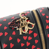 CHRISTIAN DIOR クリスチャンディオール レディディオール マイクロ バニティ ハート柄 2WAY ネイビー/レッド S09180SGA レディース レザー ハンドバッグ Aランク 中古 銀蔵
