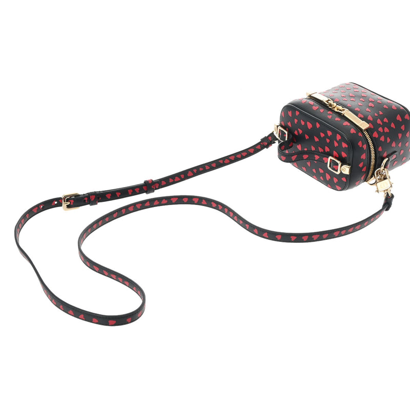 CHRISTIAN DIOR クリスチャンディオール レディディオール マイクロ バニティ ハート柄 2WAY ネイビー/レッド S09180SGA レディース レザー ハンドバッグ Aランク 中古 銀蔵