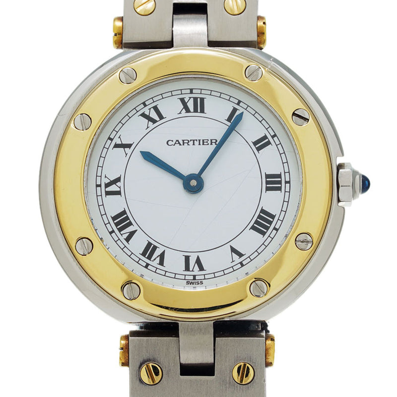 CARTIER カルティエ サントス ラウンド アンティーク - レディース YG/SS 腕時計 クォーツ Aランク 中古 銀蔵