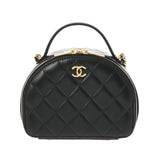 CHANEL シャネル マトラッセ 2WAY チェーン バニティ 黒 AP3088 レディース ラムスキン ショルダーバッグ Aランク 中古 銀蔵