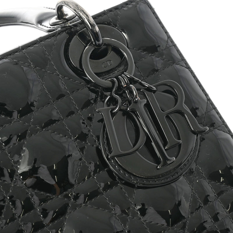 CHRISTIAN DIOR クリスチャンディオール レディディオール ウルトラグロッシースモール  ブラック M0531NWDD-M900 レディース パテントカーフスキン 2WAYバッグ ABランク 中古 銀蔵