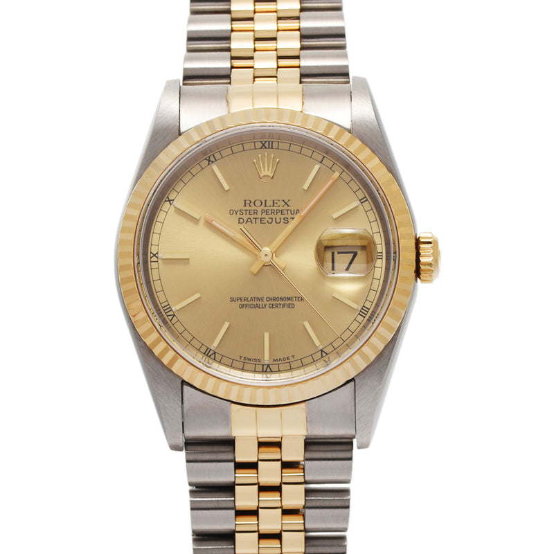 ROLEX ロレックス デイトジャスト 16233 メンズ YG/SS 腕時計 自動巻き ゴールド文字盤 Aランク 中古 銀蔵