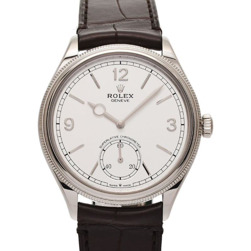 ROLEX ロレックス 1908 パーペチュアル 52509 メンズ WG/革 腕時計 自動巻き 白文字盤 Aランク 中古 銀蔵
