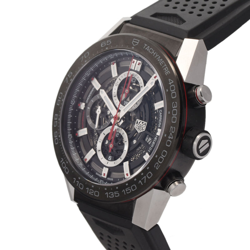 TAG HEUER タグホイヤー カレラ CAR2A1Z.FT6044 メンズ SS/ラバー 腕時計 自動巻き ブラックスケルトン文字盤 Aランク 中古 銀蔵