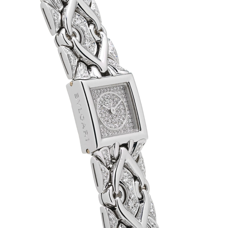 BVLGARI ブルガリ ミニトリカ ダイヤ文字盤 ダイヤブレスレット BJ07W レディース WG 腕時計 クォーツ Aランク 中古 銀蔵