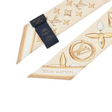 LOUIS VUITTON ルイヴィトン バンドー BB ルイゼット ゴールド M79619 レディース シルク100％ スカーフ Aランク 中古 銀蔵