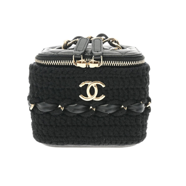 CHANEL シャネル スモールバニティ チェーンショルダー 黒 AP2470 レディース ラムスキン ウール ショルダーバッグ ABランク 中古 銀蔵