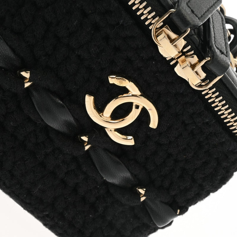 CHANEL シャネル スモールバニティ チェーンショルダー 黒 AP2470 レディース ラムスキン ウール ショルダーバッグ ABランク 中古 銀蔵