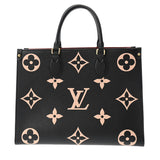 LOUIS VUITTON ルイヴィトン モノグラムアンプラント オンザゴー MM 2WAYトート 黒/ベージュ M45495 レディース レザー ハンドバッグ Aランク 中古 銀蔵