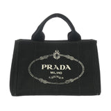 PRADA プラダ カナパ ミニ ハンドバッグ 黒 ゴールド金具 - レディース キャンバス トートバッグ ABランク 中古 銀蔵