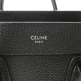 CELINE セリーヌ ラゲージ ナノ 黒 シルバー金具 189243 レディース ドラムドカーフ ハンドバッグ Aランク 中古 銀蔵