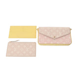 LOUIS VUITTON ルイヴィトン モノグラムアンプラント ポシェットフェリシー チェーンウォレット ピンク/ベージュ M81359 レディース レザー ショルダーバッグ ABランク 中古 銀蔵