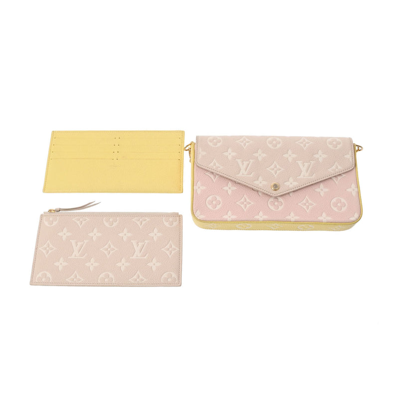 LOUIS VUITTON ルイヴィトン モノグラムアンプラント ポシェットフェリシー チェーンウォレット ピンク/ベージュ M81359 レディース レザー ショルダーバッグ ABランク 中古 銀蔵