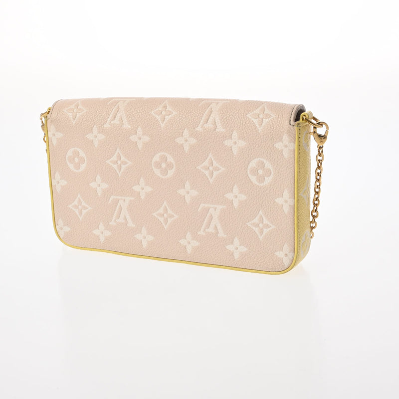 LOUIS VUITTON ルイヴィトン モノグラムアンプラント ポシェットフェリシー チェーンウォレット ピンク/ベージュ M81359 レディース レザー ショルダーバッグ ABランク 中古 銀蔵