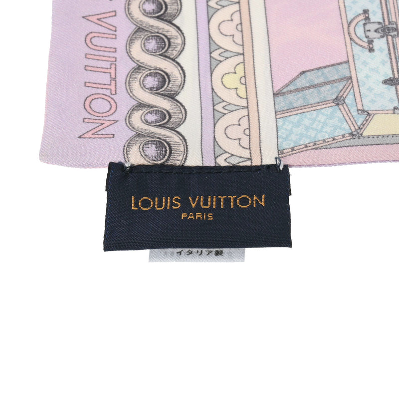 LOUIS VUITTON ルイヴィトン バンドー アラウンドザワールド モーヴ M76972 レディース シルク100％ スカーフ Aランク 中古 銀蔵