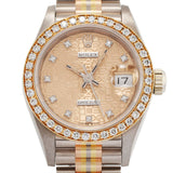 ロレックス デイトジャスト 10Pダイヤ ベゼルダイヤ 69139GBIC E番(1990年～1991年頃) シャンパンコンピュータ/ダイヤモンド レディース 腕時計 自動巻き 中古 銀蔵