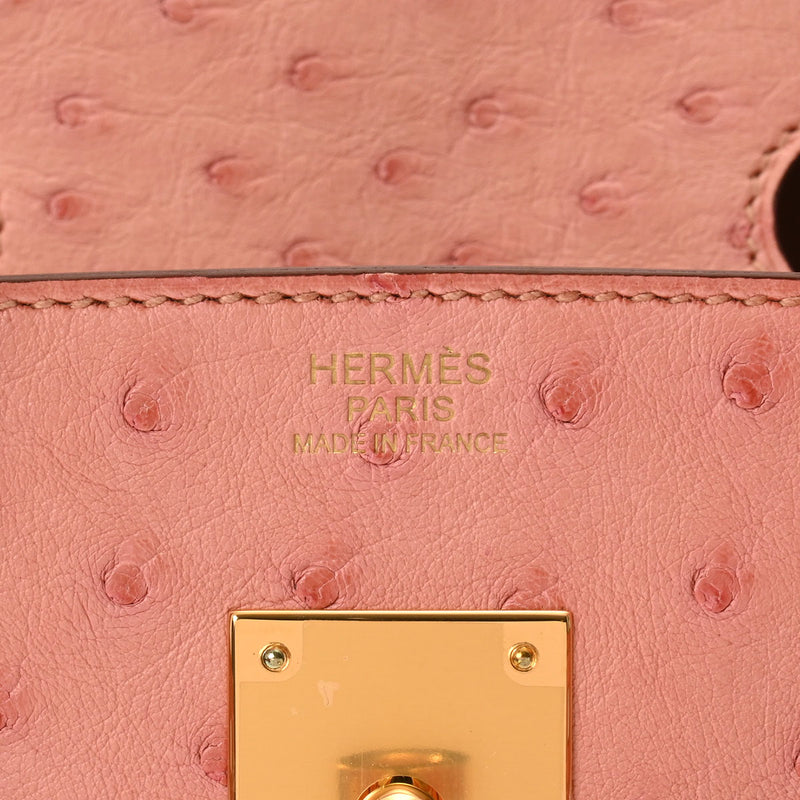 HERMES エルメス バーキン 30 テリキュート ゴールド金具 Z刻印(2021年頃) レディース オーストリッチ ハンドバッグ Aランク 中古 銀蔵