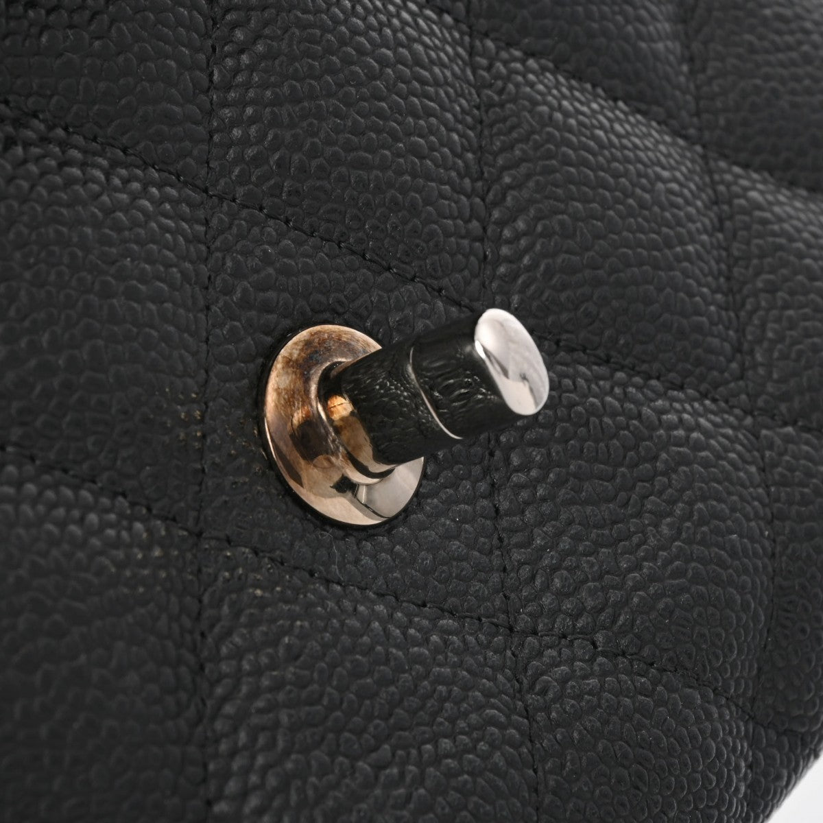 シャネルチェーンショルダー 30cm 2重蓋 42976 黒 シルバー金具