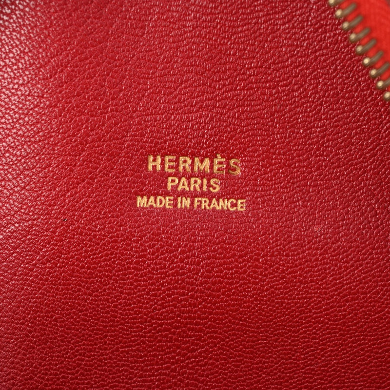 HERMES エルメス ゴビ ルージュヴィフ ゴールド金具 ○X刻印(1994年頃) レディース クシュベル ボストンバッグ Bランク 中古 銀蔵