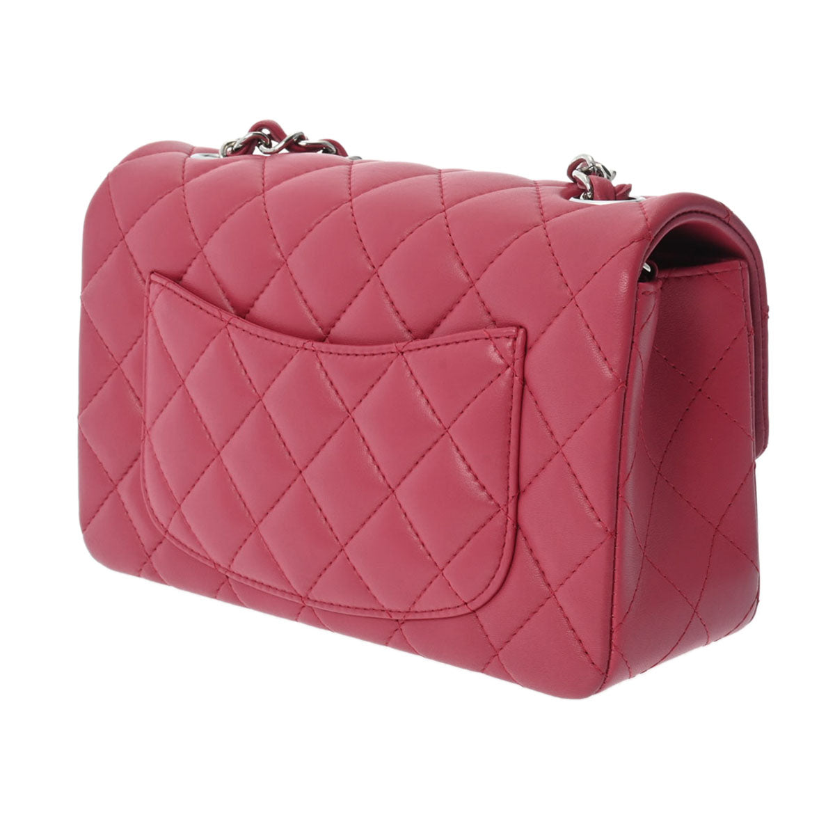 CHANEL ピンク ショルダーバッグ ラム シャネル シャネルチェーンショルダー 20cm 42976 ピンク シルバー金具