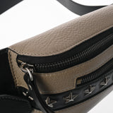 JIMMY CHOO ジミーチュウ スタッズ バイカラー グレー/ブラック ユニセックス レザー ウエストバッグ Aランク 中古 銀蔵