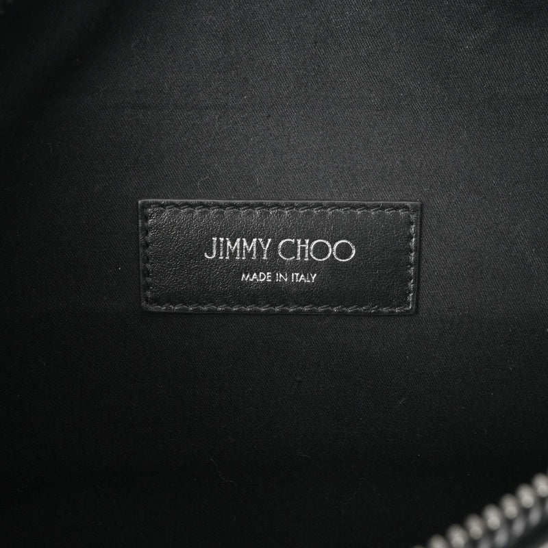 JIMMY CHOO ジミーチュウ スタッズ バイカラー グレー/ブラック ユニセックス レザー ウエストバッグ Aランク 中古 銀蔵