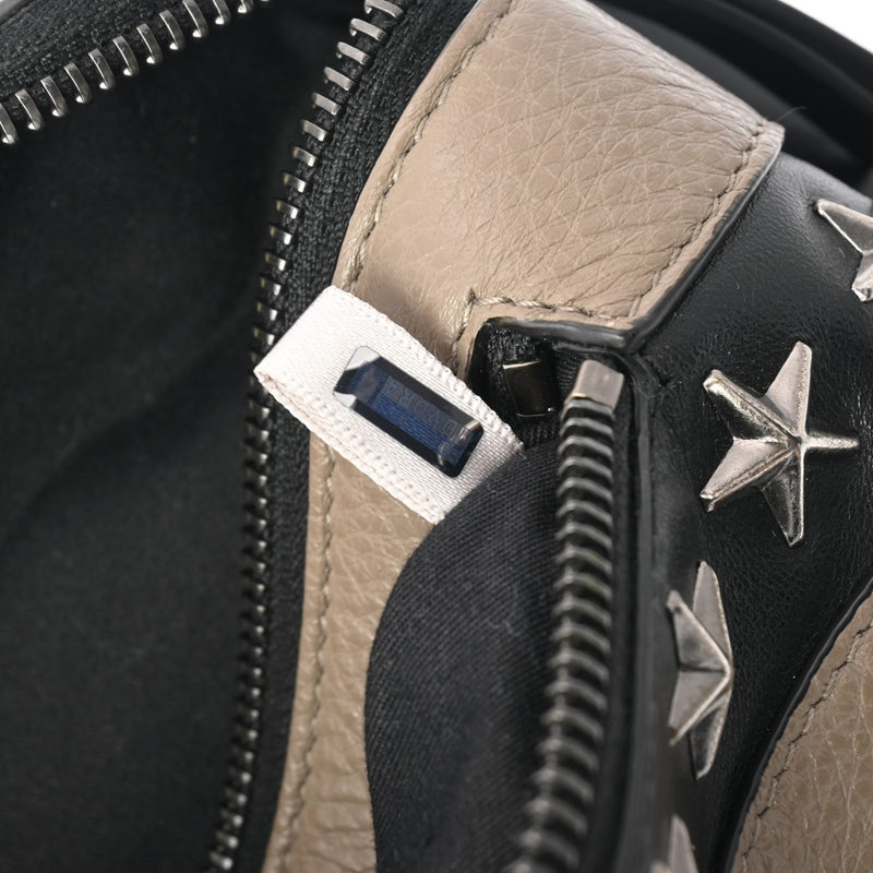 JIMMY CHOO ジミーチュウ スタッズ バイカラー グレー/ブラック ユニセックス レザー ウエストバッグ Aランク 中古 銀蔵
