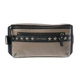 JIMMY CHOO ジミーチュウ スタッズ バイカラー グレー/ブラック ユニセックス レザー ウエストバッグ Aランク 中古 銀蔵