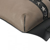 JIMMY CHOO ジミーチュウ スタッズ バイカラー グレー/ブラック ユニセックス レザー ウエストバッグ Aランク 中古 銀蔵