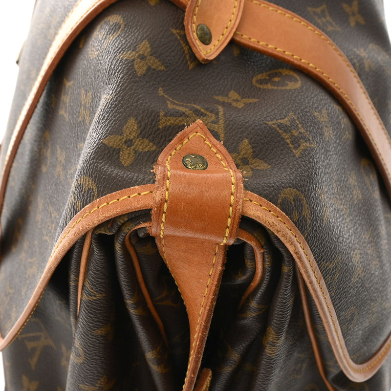 LOUIS VUITTON ルイヴィトン モノグラム ソミュール 43 ブラウン M42252 レディース モノグラムキャンバス ショルダーバッグ Bランク 中古 銀蔵