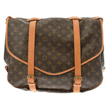 LOUIS VUITTON ルイヴィトン モノグラム ソミュール 43 ブラウン M42252 レディース モノグラムキャンバス ショルダーバッグ Bランク 中古 銀蔵