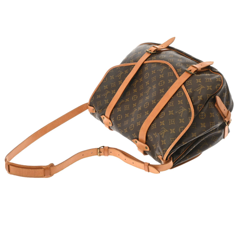 LOUIS VUITTON ルイヴィトン モノグラム ソミュール 43 ブラウン M42252 レディース モノグラムキャンバス ショルダーバッグ Bランク 中古 銀蔵