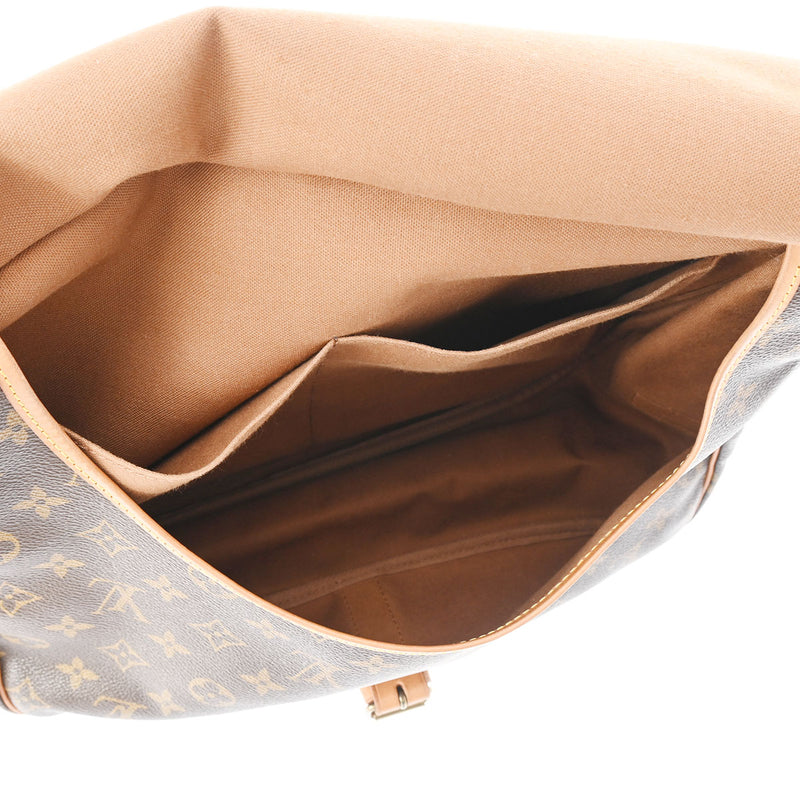 LOUIS VUITTON ルイヴィトン モノグラム ソミュール 35 ブラウン M42254 レディース モノグラムキャンバス ショルダーバッグ Bランク 中古 銀蔵