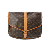 LOUIS VUITTON ルイヴィトン モノグラム ソミュール 35 ブラウン M42254 レディース モノグラムキャンバス ショルダーバッグ Bランク 中古 銀蔵