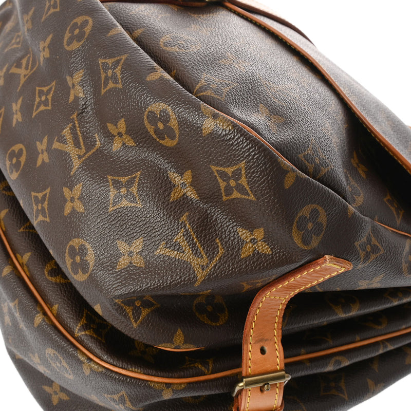 LOUIS VUITTON ルイヴィトン モノグラム ソミュール 35 ブラウン M42254 レディース モノグラムキャンバス ショルダーバッグ Bランク 中古 銀蔵