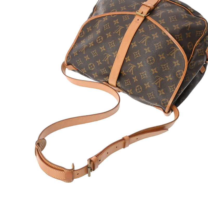 LOUIS VUITTON ルイヴィトン モノグラム ソミュール 35 ブラウン M42254 レディース モノグラムキャンバス ショルダーバッグ Bランク 中古 銀蔵