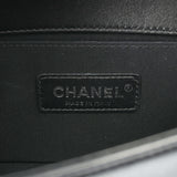CHANEL シャネル ボーイシャネル スパンコール チェーンショルダー 20cm 黒 シルバー金具 A67085 レディース ラムスキン ショルダーバッグ Aランク 中古 銀蔵