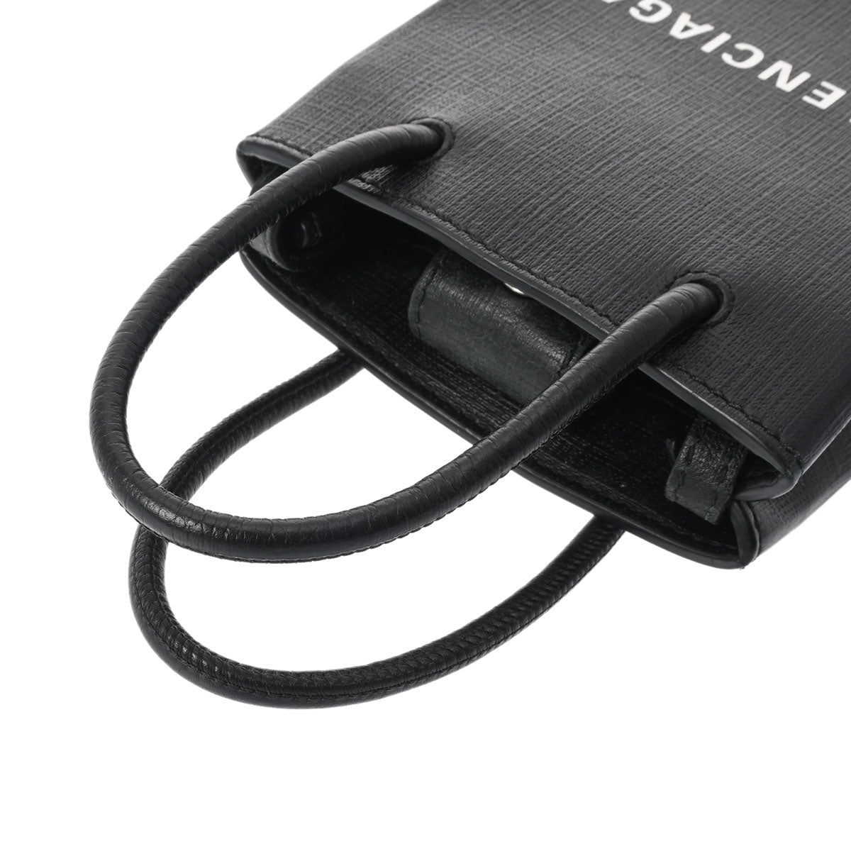 BALENCIAGA バレンシアガ ショッピングフォンホルダー 黒 シルバー金具 