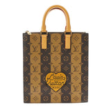 LOUIS VUITTON ルイヴィトン モノグラム ストライプ サックプラ LVスクアード NIGOコラボ 2WAY ブラウン M45969 ユニセックス モノグラムキャンバス ハンドバッグ Aランク 中古 銀蔵