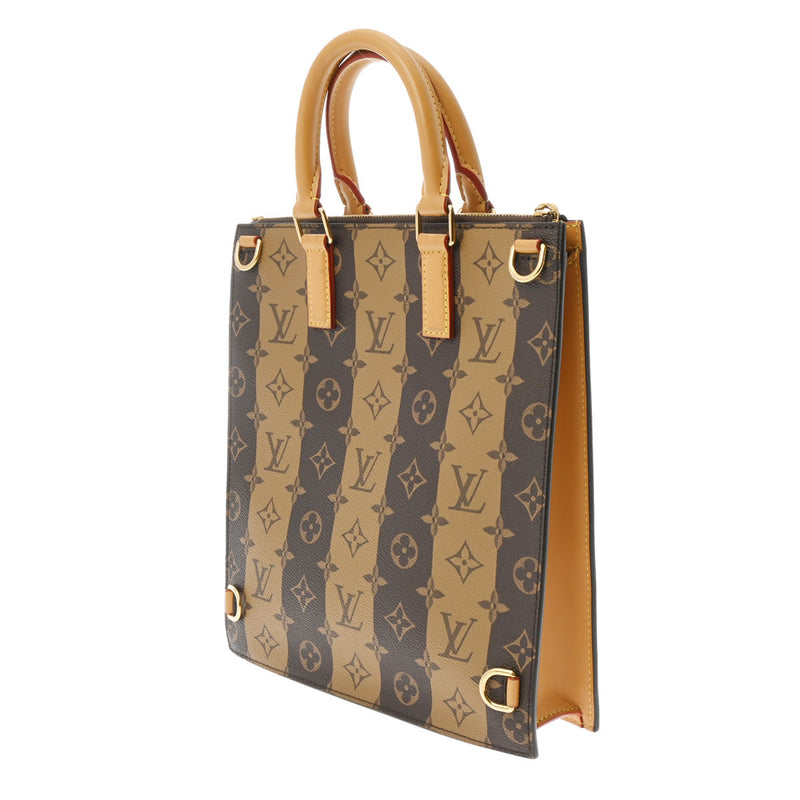 LOUIS VUITTON ルイヴィトン モノグラム ストライプ サックプラ LVスクアード NIGOコラボ 2WAY ブラウン M45969 ユニセックス モノグラムキャンバス ハンドバッグ Aランク 中古 銀蔵